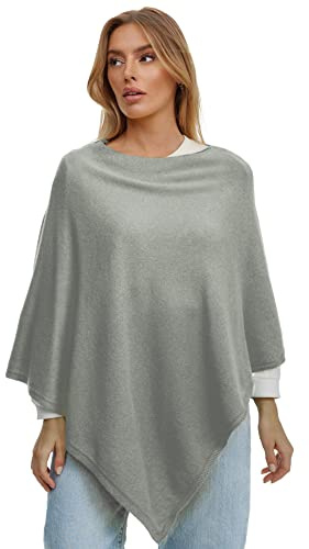Glamexx24 Poncho de Punto para Mujer, Color Liso, de Punto Fino, XXL, Jersey Elegante, Estilo y Comodidad para Primavera y otoño, Fabricado en Italia, Rojo, L-XL