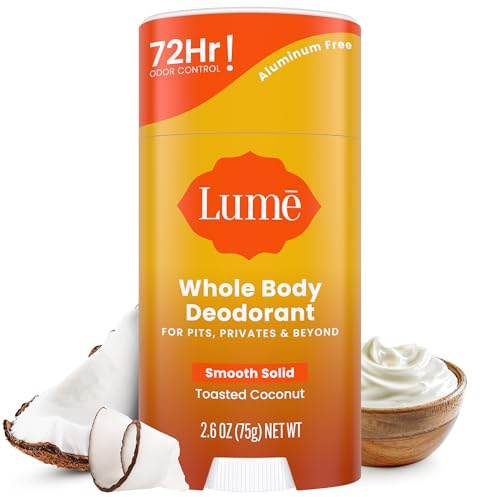Lume Solid Deodorant Stick - Whole Body Deodorant - Aluminum-Free, Baking Soda-Free, Hypoallergenic, Safe For Sensitive Skin - 2.6 Ounce Solid Stick (Coconut Crush)