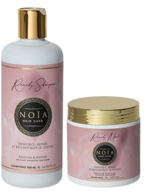NOIA HAIR - PACK DUO SHAMPOING 500ML + MASQUE 500ML (PACK DUO REMEDY KERATINE & BIOTINE SHAMPOING + MASQUE)