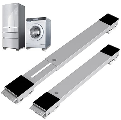 SOLEJAZZ Waschmaschinenfuß mit Bremse, beweglicher, verstellbarer Sockel für Waschmaschine, Trockner, Kühlschrank, Belastung 300 kg, Grau