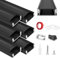 HOMMAND 6 x 1m/3,3ft LED Profil U-Form, LED Leiste Profil und Diffusor, LED Streifen Kanal mit Eckverbinder, Klebstoff, Endkappen, und Montageclips, LED Aluminium Profil 6m