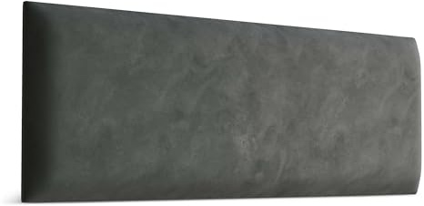 Muralo - Samt Wandkissen Stoff Polster-Paneel für Schlafzimmer Wohnzimmer Bett Wandpolster Bettkopfteil Lendekissen Modern Luxus Gepolstert Magic Velvet (Graphit, 90 cm x 30 cm)