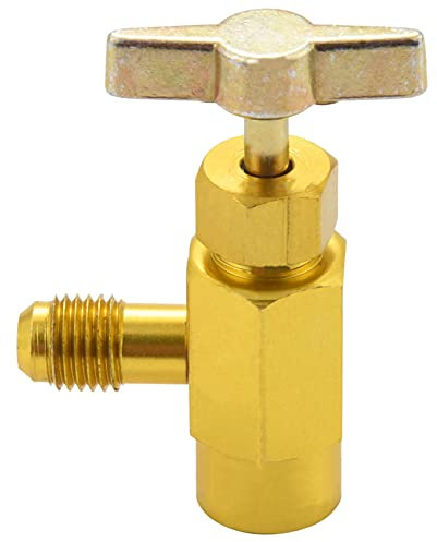 Koawensa Adaptador de rosca Sae M14 R-134A de 1/4 Aire Acondicionado Automotriz Refrigerante Botella Dispensador Válvula Abridor