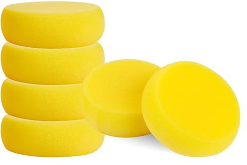 CVNRCLP 6-Pack Yellow Round Pottery Sponges - 2.75-Inch Art Sponges for Painting, Clay, Watercolor, and Face Painting - Perfect for Pottery, Ceramics, and Crafts