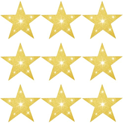 SOFPLATE 60 pz 5 pollici Stelle Dorate Ritagli Grandi Stelle di Cartone Cinque Stelle Ritagli Singolo Stampato Carta Cartone Stelle Ritagli Decorazione per Bacheca Compleanno Parete Festa Casa Fornitu