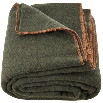 VEVOR Campingdecke 1,62x2,23m, Wolldecke, große warme Stadiondecke, Wasser- und Winddicht, flammhemmend, ideal für draußen, Picknicks, Wandern, Sportveranstaltungen, Reisen, (80% Wolle), Militärgrün