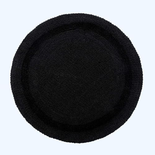 Homescapes Runde Badematte schwarz, Premium Badvorleger 80 cm, Badteppich Baumwolle mit Wende-Design
