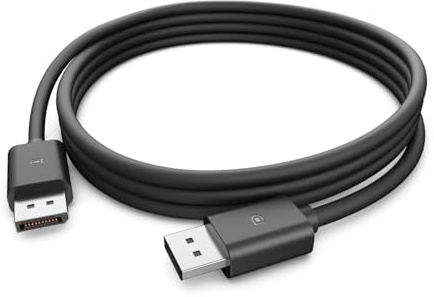 Dell DisplayPort 1.4 Kabel – CB325D, 1,8 m, unterstützt 8K @60Hz & 4K @120Hz, HDR, Plug & Play, abwärtskompatibel – Schwarz