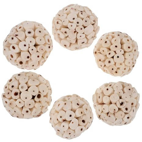SUPVOX Lot De 6 Jouets à Mâcher Comestibles pour Cochons d'Inde Et Lapins, Boules Molles Naturelles pour Cage, Stimule Mastication Et Comportement Sain des Petits Animaux en Intérieur