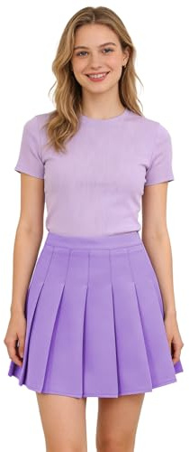 Hoerev Jupe plissée de Tennis avec Shorts intégrés, Jupe de Sport pour Femmes Actives, Design plissé Classique,FR 38,Tour de Taille 70cm,M