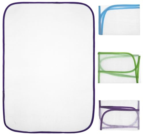 Elegaperma 3 paños de planchado de 40 x 60 cm, paño protector de planchado, almohadilla de tela de malla, manta de poliéster para planchar tejidos delicados, protección contra sobrecalentamiento (azul