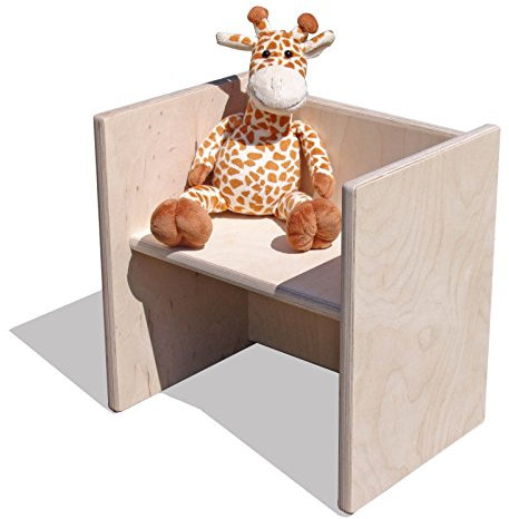 Eli Wendehocker für Kinder aus Holz – 4 Sitzhöhen (15–35 cm), naturbelassen, sehr stabil & kippsicher, aus Birke-Multiplex, montiert geliefert, ab 1,5 Jahren