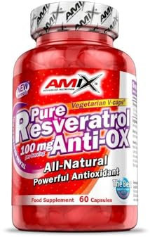 Amix Pure Resveratrol Anti-Ox 60 Caps presenta capacidad para neutralizar los radicales libres y prevenir el envejecimiento prematuro.