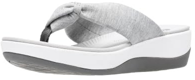 Clarks Women's Arla Glison Flip Flop, Grey Heather Fabric, 8 M US