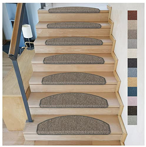 Kettelservice-Metzker Stufenmatten Göteborg Halbrund I in verschiedenen Setvarianten I 65x24x4cm I Grau-Braun 15 Stück