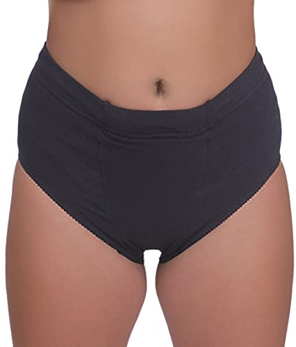 Underworks Vulvar Varicosity and Prolapse Support Brief with Groin Compression Bands - 521, Black, Large