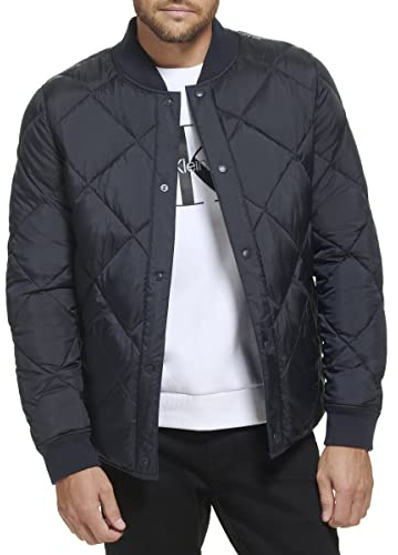 Calvin Klein Men's Reversible Diamond Quilted Jacket, True Navy, XX-Large