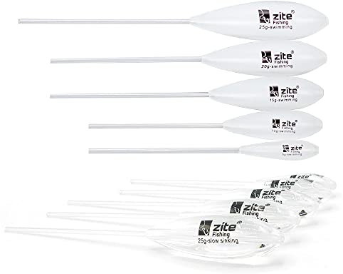 Zite Fishing Sbirolino schwimmend Set 10 STK / 5g-25g Langsam Sinkend + Schwimmend/Forellenposen-Set zum Forellen-Angeln/Ideal für Forellenteig & Spoons, Spirolino sinkend, Sbirolino Forellen Set