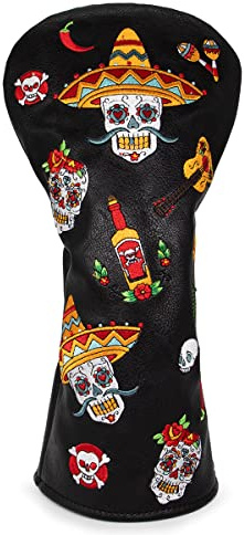 Golf Club Head Cover 3 Wood Headcover Sugar Skull (for Driver(1pcs))
