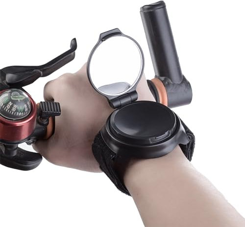 Fahrrad Rückspiegel Weitwinkel,Fahrrad Armband Rückspiegel Armabnutzung für Radfahrer 360 Grad,Fahrrad Rückspiegel Handgelenkschutz Armbänder Rückspiegel,Fahrradspiegel,HD Echtglas Fahrrad Rückspiegel