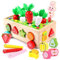 RISVOWO Montessori Spielzeug ab 1 2 3 Jahr, Holzspielzeug 7-in-1 Farmspiel Motorikspielzeug aus Holz, Steckspiel Sortierspiel Holzpuzzle Karottenernte für Mädchen Jungen Kinder Kleinkind