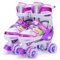 Kinder Rollschuhe für Mädchen Jungen Verstellbare, 8 Light Up Räder Quad Skates für Mädchen Jungen Kleinkind Anfänger Innen und Outdoor (Violett, M (EU32-36))