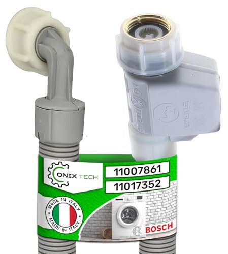 Acquastop Tubo Carico Lavastoviglie e Lavatrice 1,5 m con il Codice Originale 11007861 11017352 00359603 per Bosch per Siemens per Neff - MADE IN ITALY - Garanzia di 5 Anni - ONIX TECH