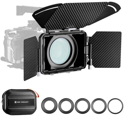 K&F CONCEPT Matte Box with Top Flag Side Wings & Portable Case & Rings