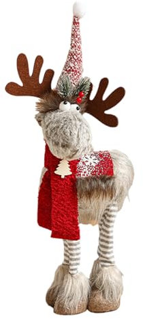 HDKEAN Robuste Rentierfigur aus Stoff, elegante Rentierfigur, Ornament für saisonale Fenster- und Tischdekoration
