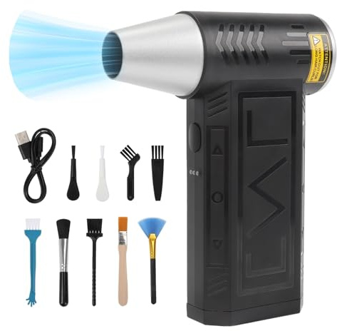 L801 - Plumero de aire eléctrico de 100.000 rpm, soplador de aire comprimido inalámbrico ajustable de 3 velocidades con batería de 8000 mAh, presión de viento de 80-100 g, limpiador de polvo