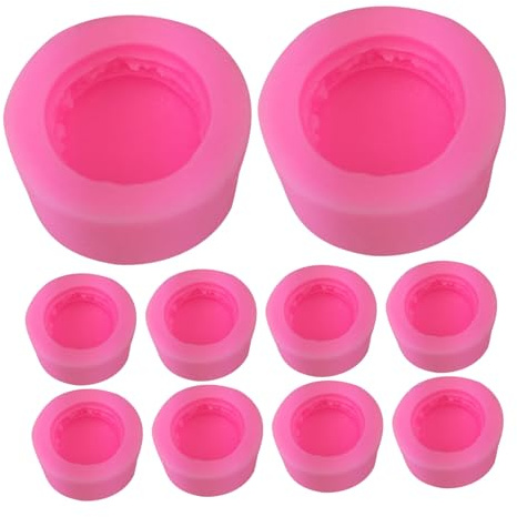 Cabilock 10 Piezas Molde de fondant de macarrón molde de jabón de bricolaje muffins macarroso gel de sílice rosa