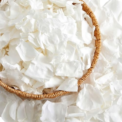 Sinmoe 700 Pcs Real Dried White Rose Petals for Wedding 150G | Natural Preserved Large Petals Ideal Bridal Aisle Runner, Romantic Proposal Decor, Dried Rose Confetti Tossing Ceremony