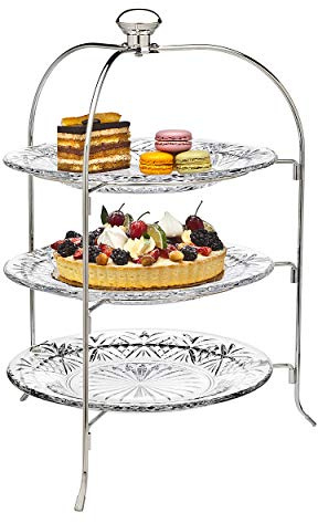 Godinger 3 Tiered Platter Stand - Dublin Crystal Collection
