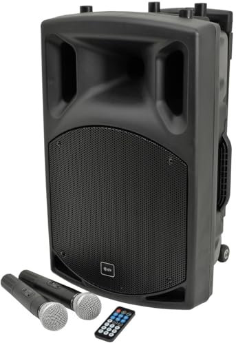 QTX, QX15PA Wireless Portable PA System Complete with Two Wireless Microphones, Bluetooth Connectivity, 8-Hour Battery life, Ideal for Events, Performances, Presentations