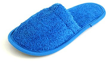 Julie Julsen® Pantoletten aus Baumwolle-Frottier Pantoffeln Royalblau 38/42