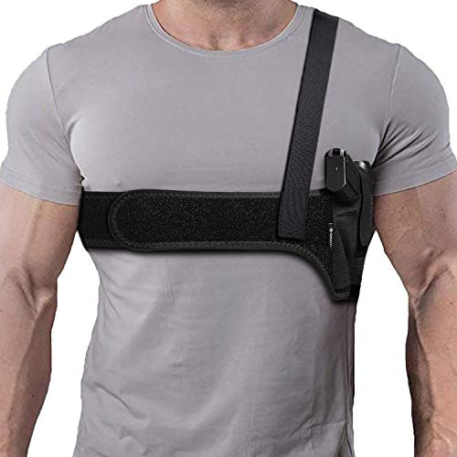 Deep Concealment Shoulder Holster, Universal Underarm Gun Holster for Men, Fits Subcompact and Compact Pistols for S&W Bodyguard, M&P Shield 9mm, Glock 19 26 42 43, Ruger LCP, LC9, Sig P365