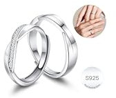 LOLIAS Paar Ringe 925 Sterling Silber Trauringe Paar Ringe Damen Herren Ehering Hochzeitsringe Ring Jahrestag Versprechen Verlobungsring Ring Braut Sets Boxed Verstellbarer
