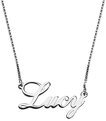 Drawelry Sterling Silver Personalised Name Necklace Engraved Nameplate Necklace Customised Plated Rose/Black Gold Jewellery Initial Necklace Birthday Gift for Women Men Teenage (Your Unique Journey)