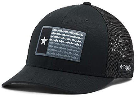 Columbia Unisex-Erwachsene PFG Fischflaggen-ballkappe aus Netzstoff Cap, Schwarz, Schwarz, Texas-Fisch, XX-Large