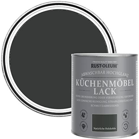 Rust-Oleum Black Kitchen Cupboard Paint in Gloss Finish - Natural Charcoal (Black) 750ml
