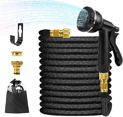 zzolee 100FT Flexibler Gartenschlauch, Gartenschlauch Flexibel 30m mit 8 Funktionen Garten Handbrause für Hof Autowäsche