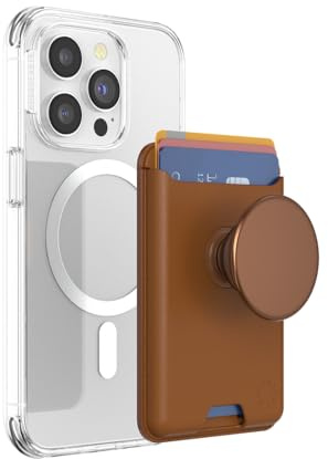 PopSockets Phone Wallet for MagSafe with Grip- Cognac