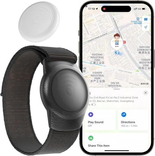 Traqueur GPS pour enfants, en temps réel, fonctionne avec l'application Apple Find My (iOS uniquement, pas pour Android), traqueur GPS léger, mini dispositif de suivi GPS caché, étanche, sans frais