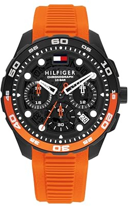 Tommy Hilfiger Reloj Cronógrafo de Cuarzo con Calendario para Hombre con Correa de Silicona Naranja - 1792234
