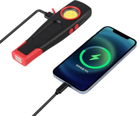 Lampe de travail, lampe de poche magnétique, 17 x 5 cm, robuste, lumineuse, pliable et portable, éclairage automobile pour atelier, pêche, activités de plein air