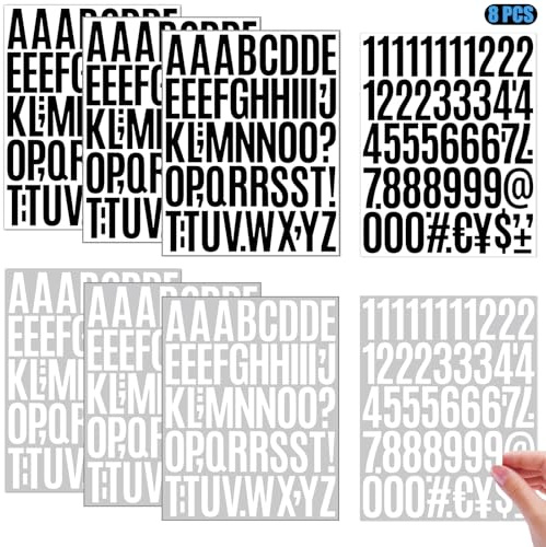 LIANRISES 420 Piezas 5cm Pegatinas Relieve Letras Cocina, Letras Adhesivas Grandes, Símbolos, A Prueba De Agua, Para álbumes De Recortes, Carteles