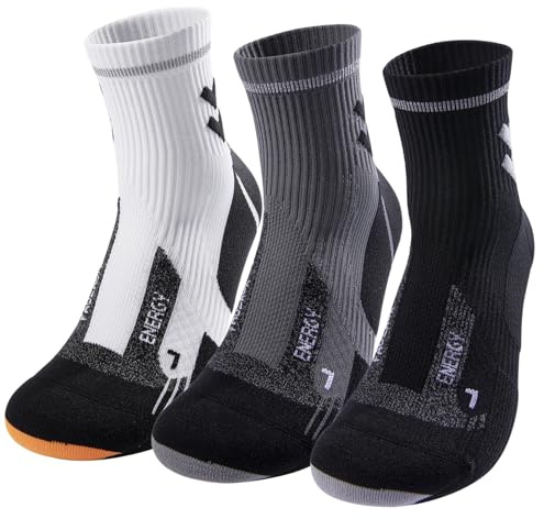 Fauzauk-Pro Mens Ankle Running Socks 3 Pairs Cushioned Compression Socks Anti-Blister Sports Socks for Running Cycling Hiking Size 8-12