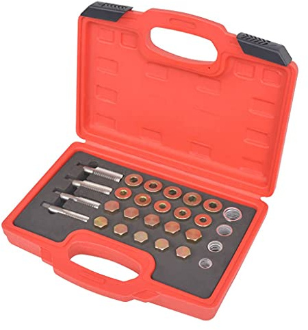vidaXL Kit Riparazione Filetto 65 pz Tappo Olio Danneggiato per Vite Scarico