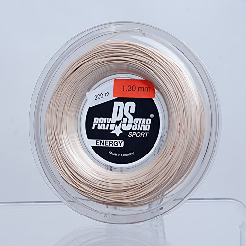 Polystar Energy Cuerdas de Tenis, Naturaleza, 200m Rolle, 1,30mm
