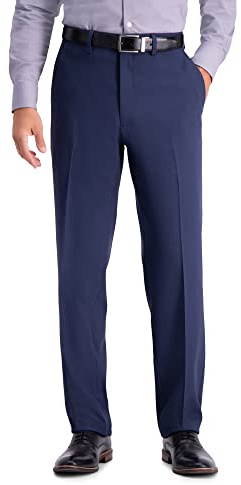 Haggar mens Travel Performance Solid Gab Tailored Fit Separate Business Suit Pants Set, Blue, 34W x 32L US
